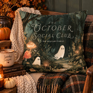 Personalisiertes Oktober Social Club Halloween Kis Kissen