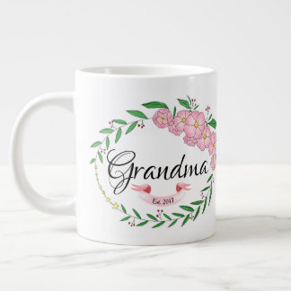 Personalisiertes Oma Errichtet Blume Kranz Jumbo-Tasse