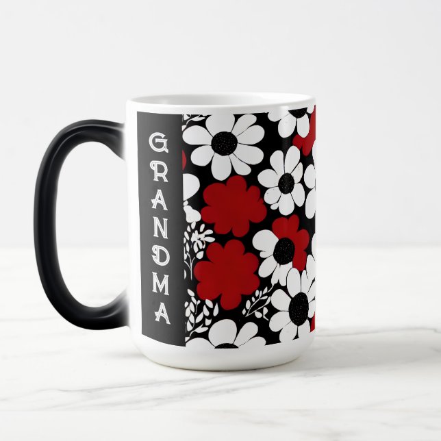 Personalisiertes Oma Floral Muster Verwandlungstasse (Links)