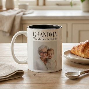 Personalisiertes Oma-Foto   Weltbeste Oma Zweifarbige Tasse