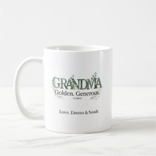 Personalisiertes Oma Gold Großzügig Großes Zitat Kaffeetasse