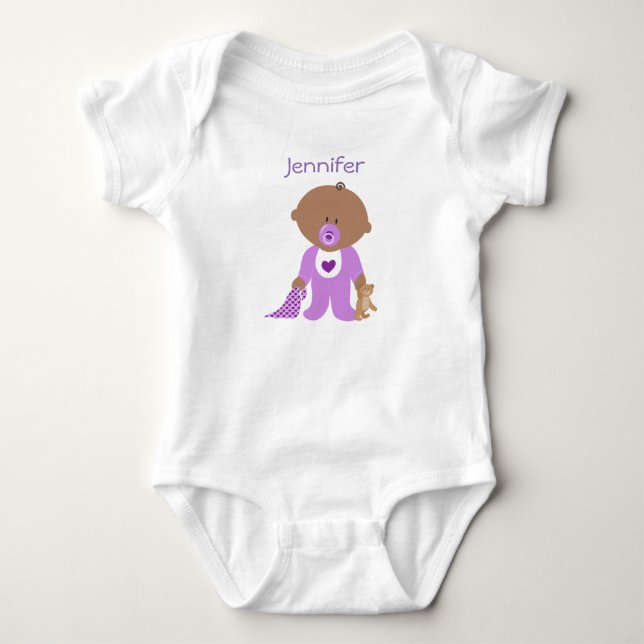 Personalisiertes One-Piece-T-Shirt mit dem Namen I Baby Strampler (Vorderseite)