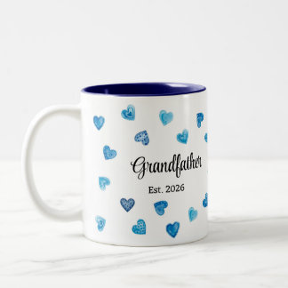 Personalisiertes Opa Blau Farbige Herz Geschenk Zweifarbige Tasse
