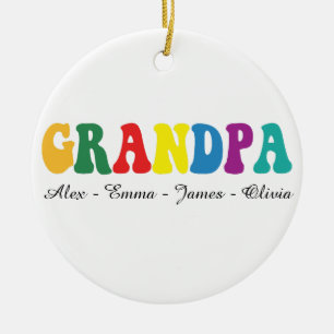 Personalisiertes Opa-Geschenk mit Namen der Enkelk Keramik Ornament