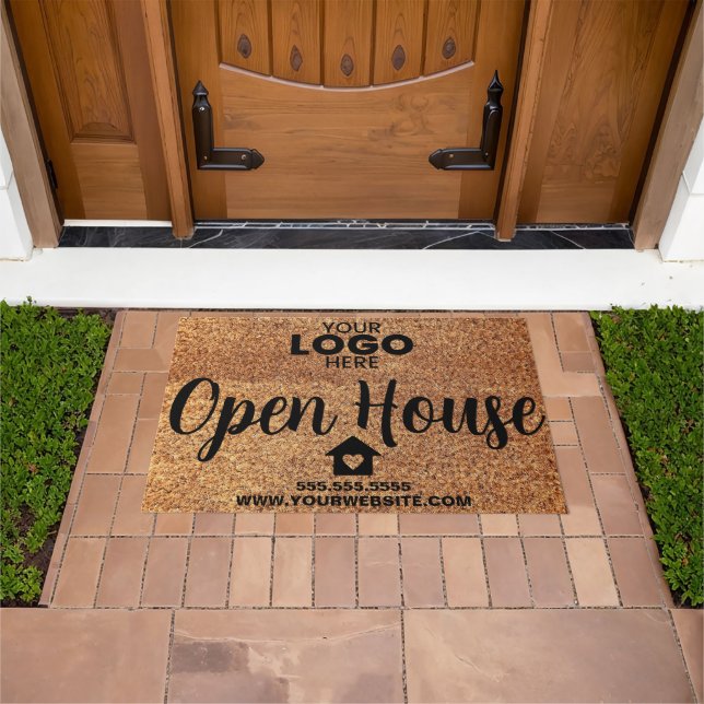 Personalisiertes Open House Real Anwesen Realtor L Fußmatte (Außenbereich)