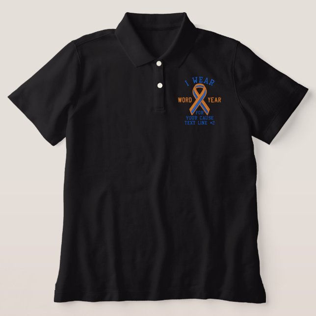 Personalisiertes Orange Blue Ribbon-Bewusstsein (Design Vorderseite)