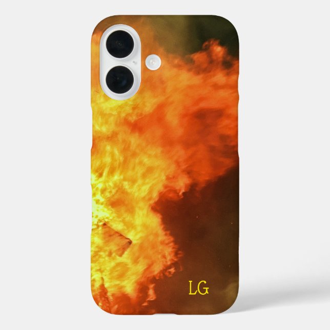 Personalisiertes Orange Fire Sturdy Apple iPhone C iPhone 16 Hülle (Rückseite)
