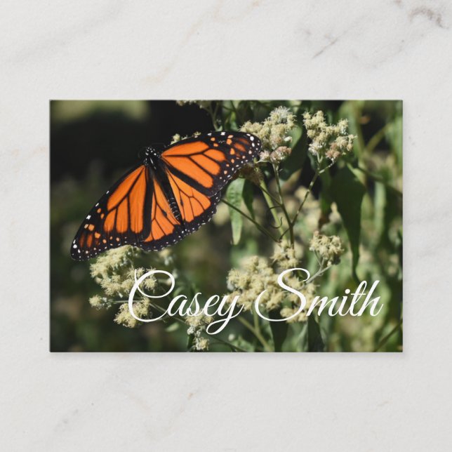 Personalisiertes Orange Monarch Butterfly Nature F Visitenkarte (Vorderseite)