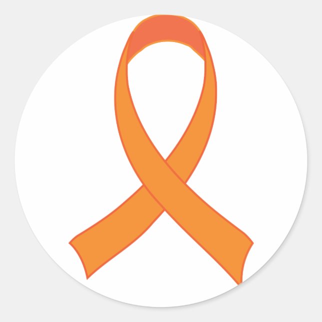 Personalisiertes Orange Ribbon Awareness-Geschenk Runder Aufkleber (Vorderseite)