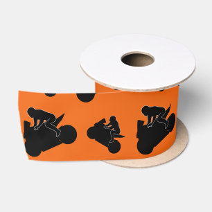 Personalisiertes orange schwarzes satinband