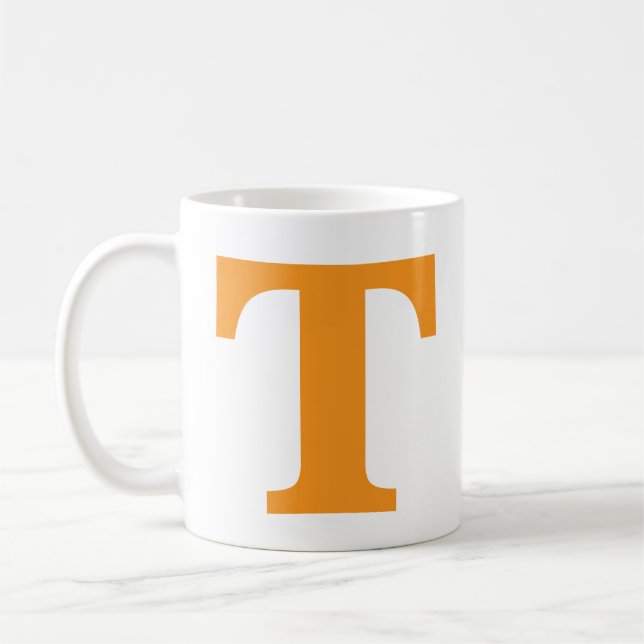 Personalisiertes oranges Monogramm | Klassisch Col Kaffeetasse (Links)