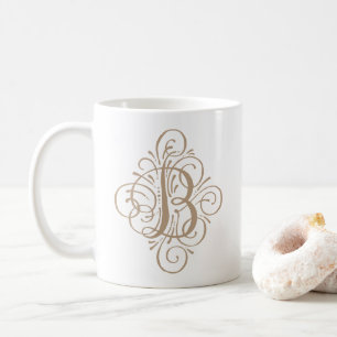 Personalisiertes Ornament-Monogramm-Swash Kaffeetasse