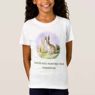 Personalisiertes Oster-Eier-Such-Team-Häschen T-Shirt
