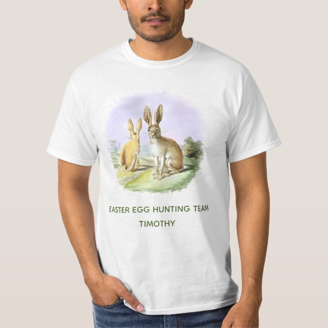 Personalisiertes Ostereierjagdteam Bunny Men's T T-Shirt (Vorderseite)