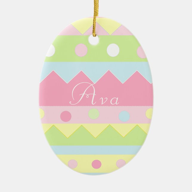 Personalisiertes Ostereigeschenk Keramik Ornament (Vorne)