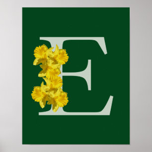 Personalisiertes Osterglocken-Monogramm Initiale E Poster