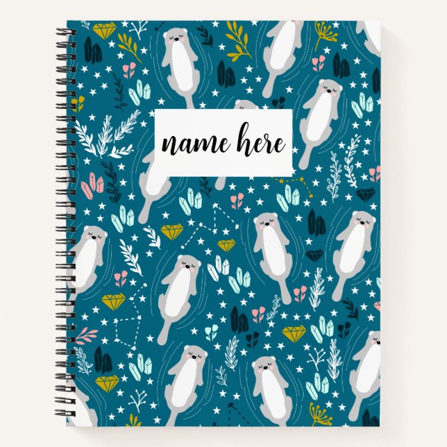 Personalisiertes Otter-Notebook für Kinder Notizbuch (Vorderseite)