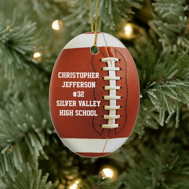 Personalisiertes Oval Football Sports Ornament (Baum)