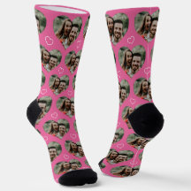 Personalisiertes Paar Foto Liebe Herz rosa