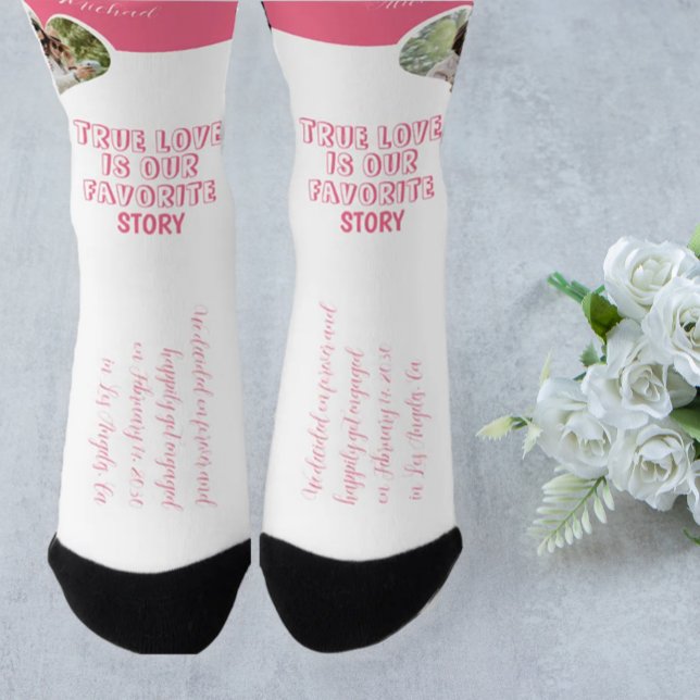 Personalisiertes Paar Foto Liebe Verlobung Socken (Von Creator hochgeladen)