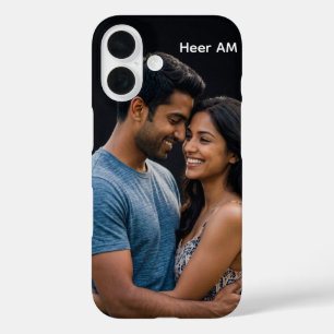 Personalisiertes Paar-Foto- & Namens-Case iPhone 16 Hülle