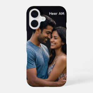 Personalisiertes Paar-Foto- & Namens-Case iPhone 16 Hülle