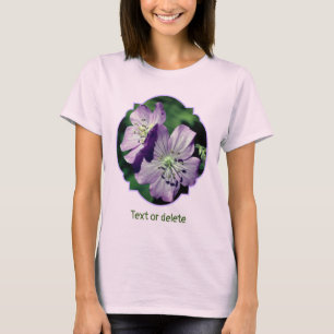 Personalisiertes Paar hübscher lila Geranienblüten T-Shirt