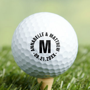 Personalisiertes Paar-Monogramm-Hochzeit Golfball