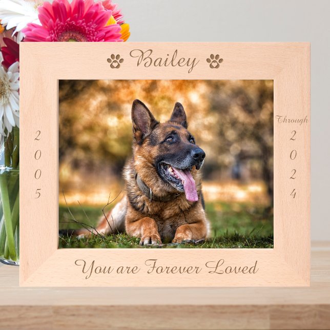 Personalisiertes Pad Print Pet Memorial Holzbild Geätzte Rahmen (Von Creator hochgeladen)