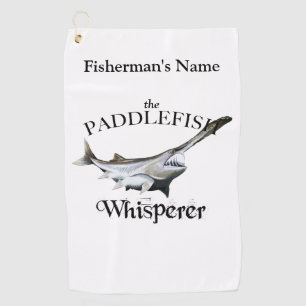 Personalisiertes Paddlefish-Flüsterer-Anglerhandtu Golfhandtuch