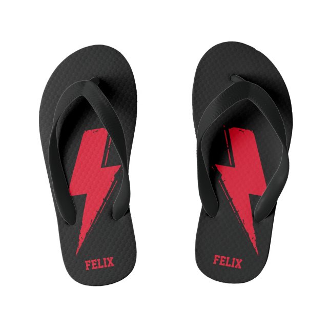 Personalisiertes Pair der Blitzflacken Kinderbadesandalen (Fußbett)