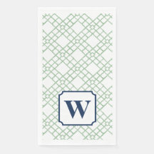 Personalisiertes Palm Beach Grünes Gitter-Monogram