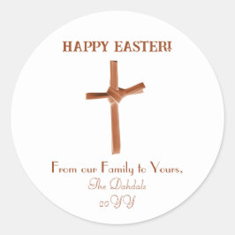 Personalisiertes Palm Cross Happy Ostercognac Whit Runder Aufkleber