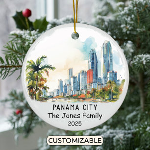 Personalisiertes Panama City Ornament, Panama Keramik Ornament