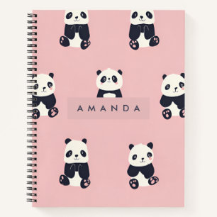 Personalisiertes Panda-Muster Notizbuch