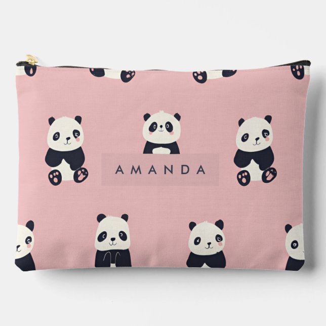 Personalisiertes Panda-Muster Zubehörtasche (Vorderseite)