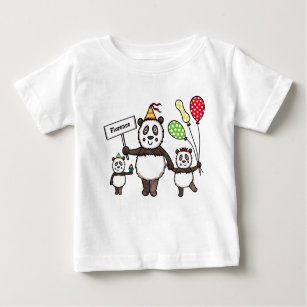 Personalisiertes Panda-Party Baby T-shirt