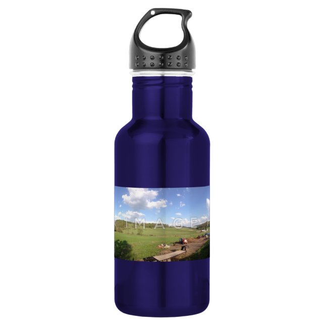 Personalisiertes panoramisches Foto-Aluminium Edelstahlflasche (Vorderseite)