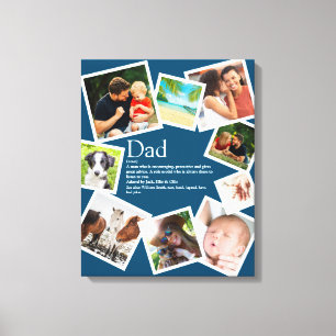 Personalisiertes Papa-Definitions-9-Foto-Kollage B Leinwanddruck