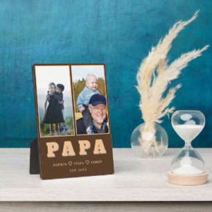 Personalisiertes Papa-Schild – Namen und Foto der Fotoplatte