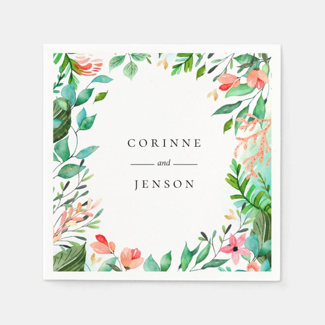 Personalisiertes Papier für Botanische Rahmen am S Serviette (Vorderseite)