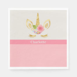 Personalisiertes Papier für den Einhornpfirsichsch Serviette