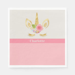 Personalisiertes Papier für den Einhornpfirsichsch Serviette