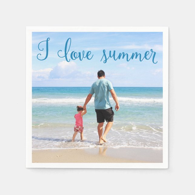 Personalisiertes Papier Napkins Sommer Foto hinzuf Serviette (Vorderseite)