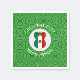 Personalisiertes Papier zur Angel-Weihnachtsflagge Serviette