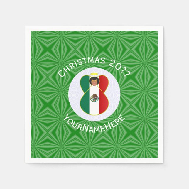 Personalisiertes Papier zur Angel-Weihnachtsflagge Serviette (Vorderseite)