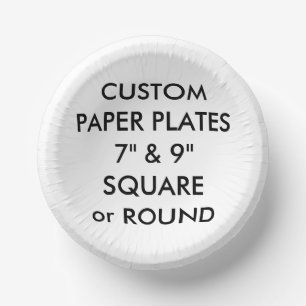 Personalisiertes PAPIERBOWLS (8) 7" x 1,5" D. Pappteller