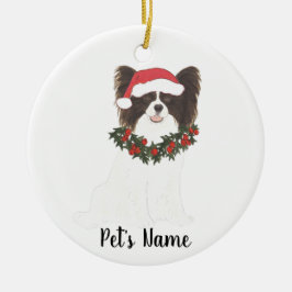 Personalisiertes Papillon (schwarz und weiß) Keramik Ornament