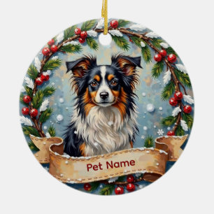 Personalisiertes Papillon-Weihnachten Keramik Ornament