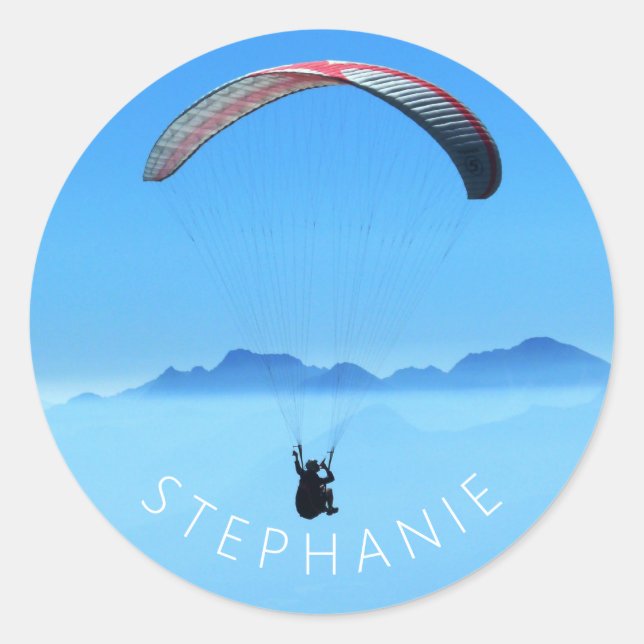 Personalisiertes Paragliding-Foto Runder Aufkleber (Vorderseite)